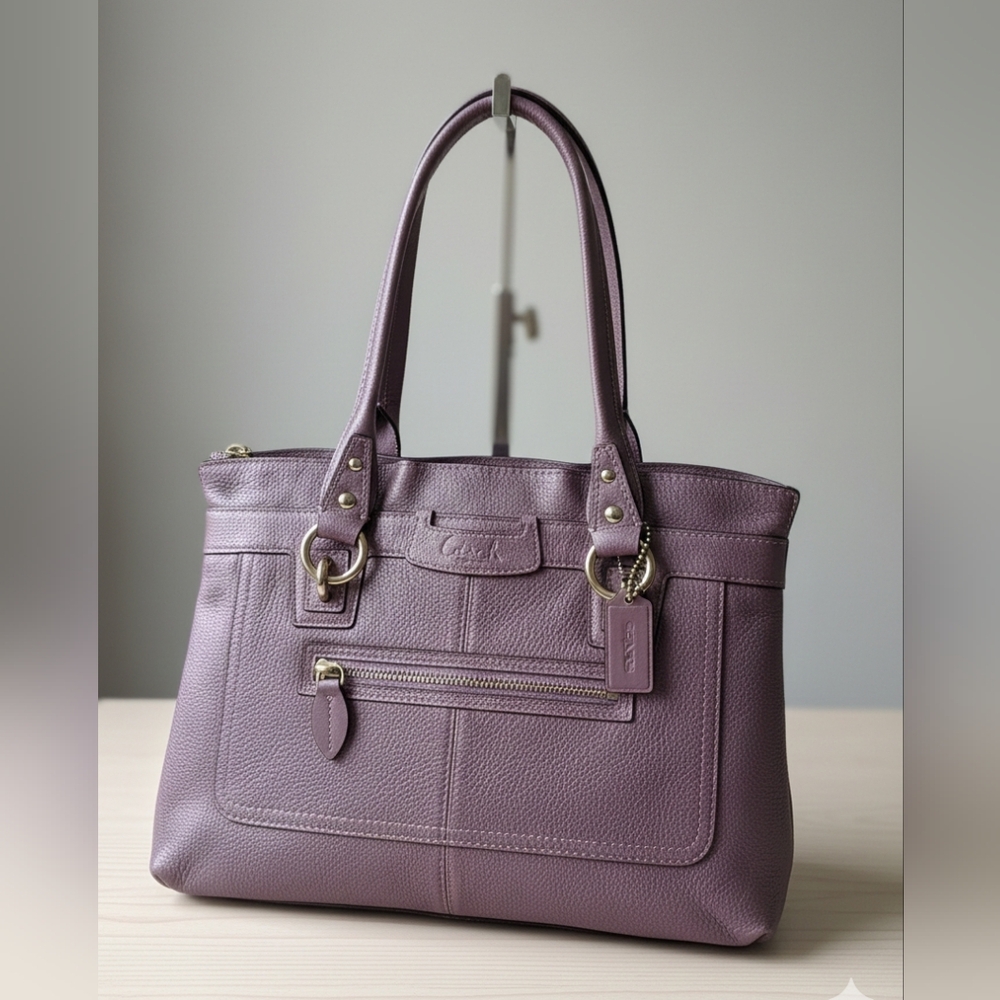 Coach Penelope Purple Leather Tote